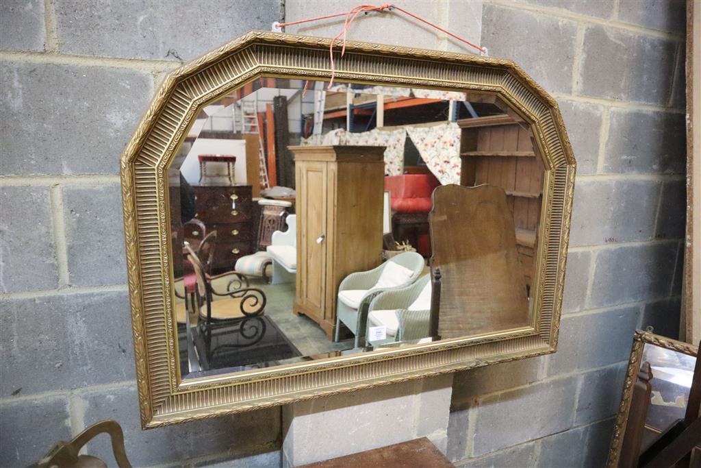 A Victorian style overmantel mirror, 105 x 75cm